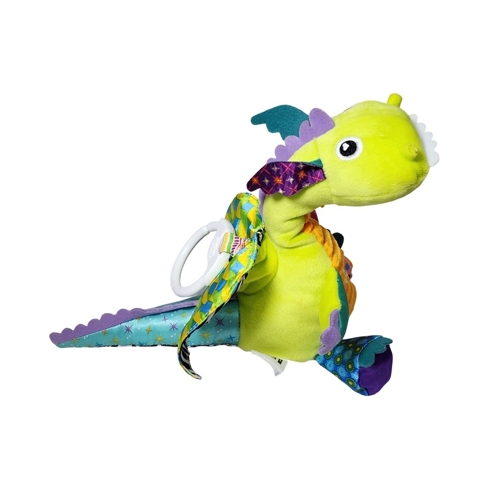 Lamaze Flip Flap Dragon Sensory Plush Infant Stroller Toy Green Multi-color